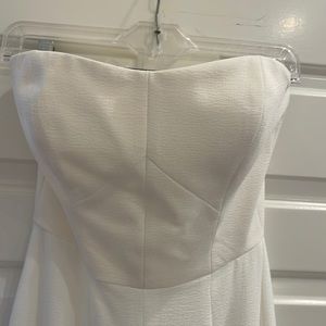 Dress the Population white strapless jumpsuit size small